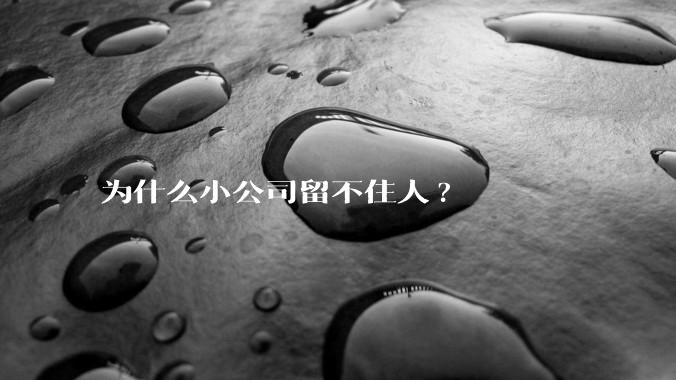为什么小公司留不住人?